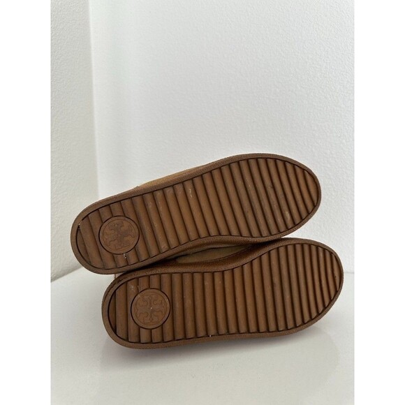 Tory Burch Shearling Leather Mid Calf Boots Gold Detail Fur Lined Women's 6.5 - Picture 10 of 13